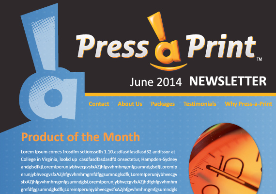 Monthly e-newsletter made for Pressa Print used through Constant Contact.